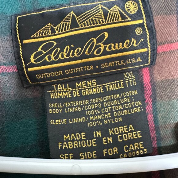 Vintage Eddie Bauer Flannel Lined Barn Jacket XL Tall - Picture 2 of 7